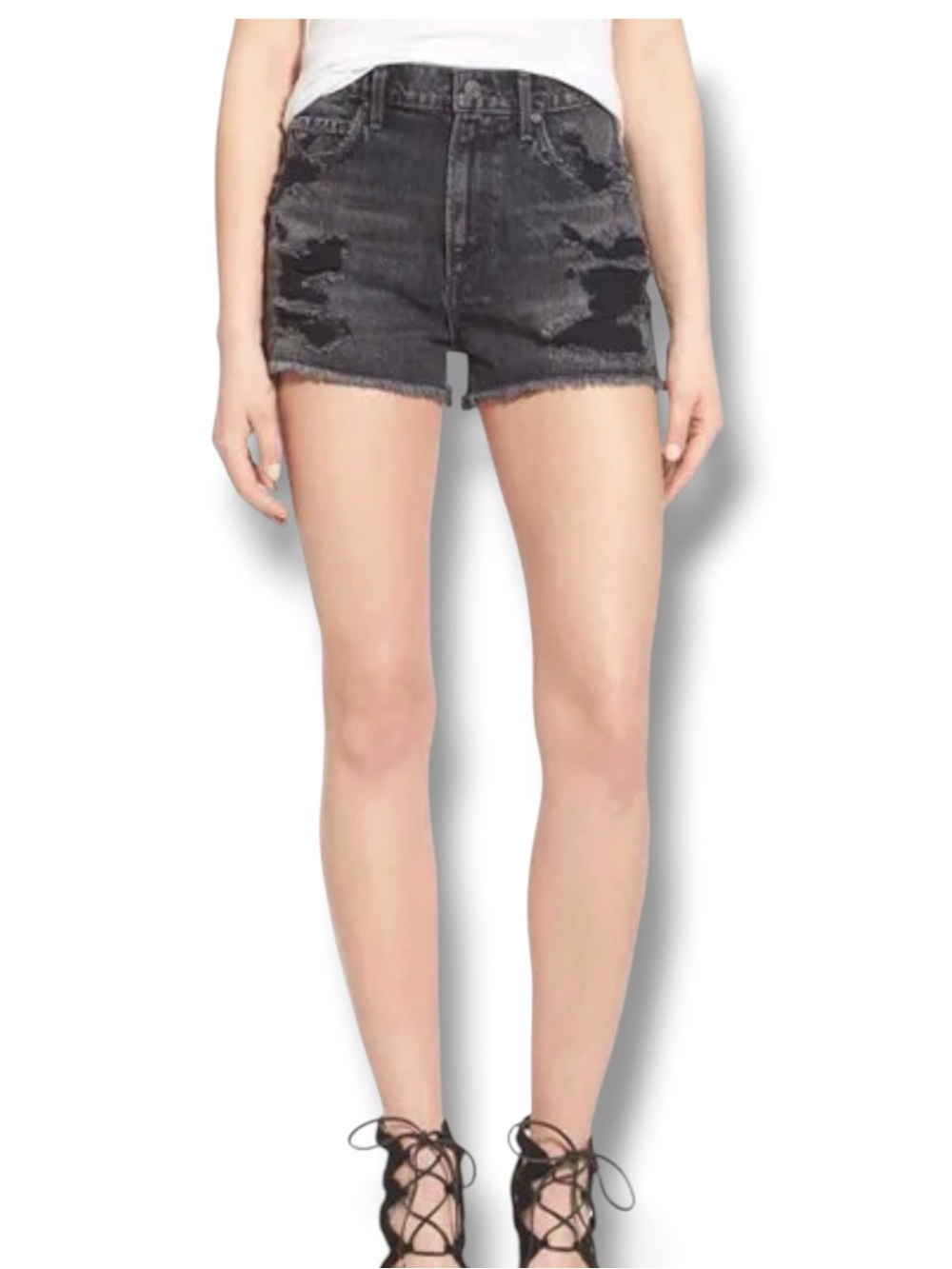 AGDOLDE Jaden High Rise Cut Off Shorts in Slay Size 32